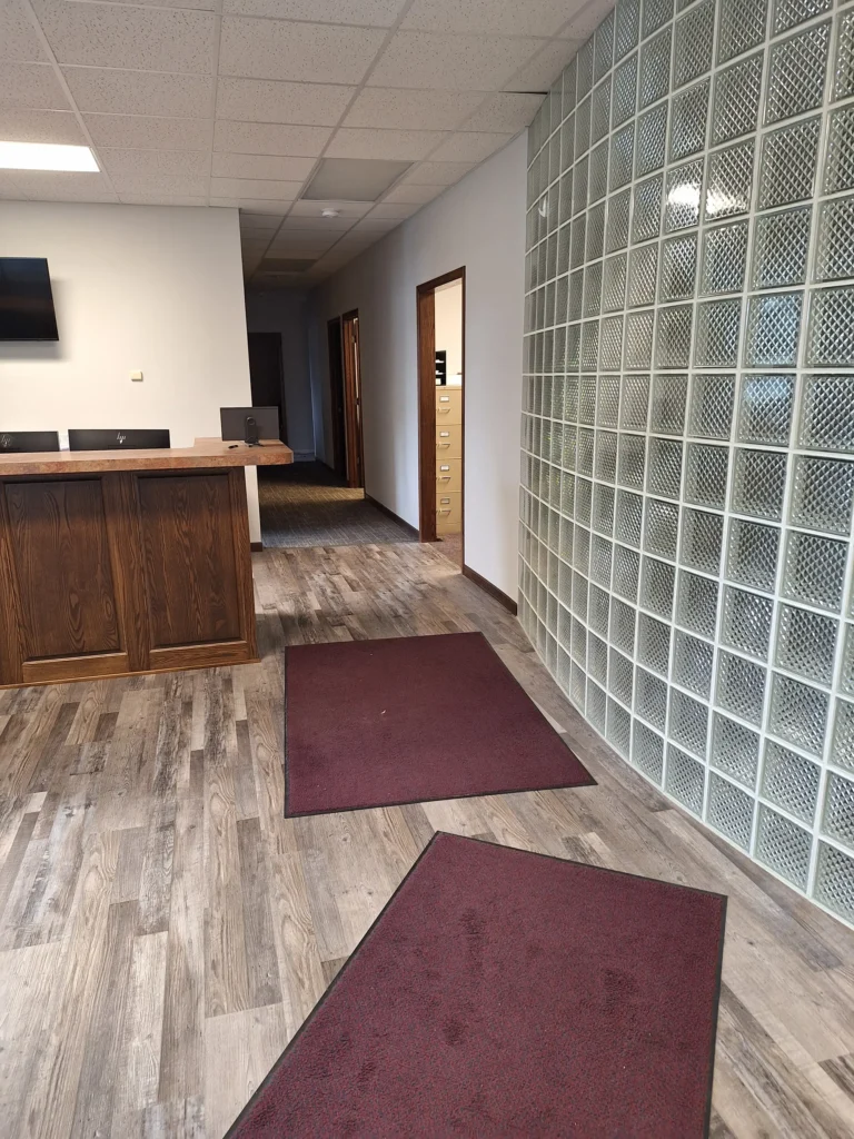 Completed commercial entryway remodel by Felt's Construction