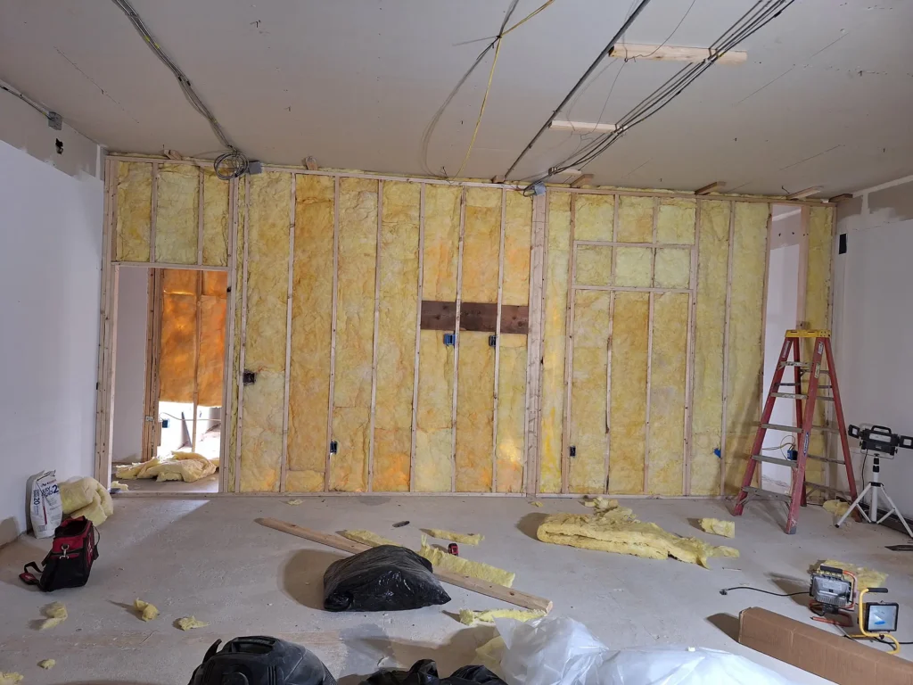 commercial conference room progress for Interior Remodel by Felts Construction
