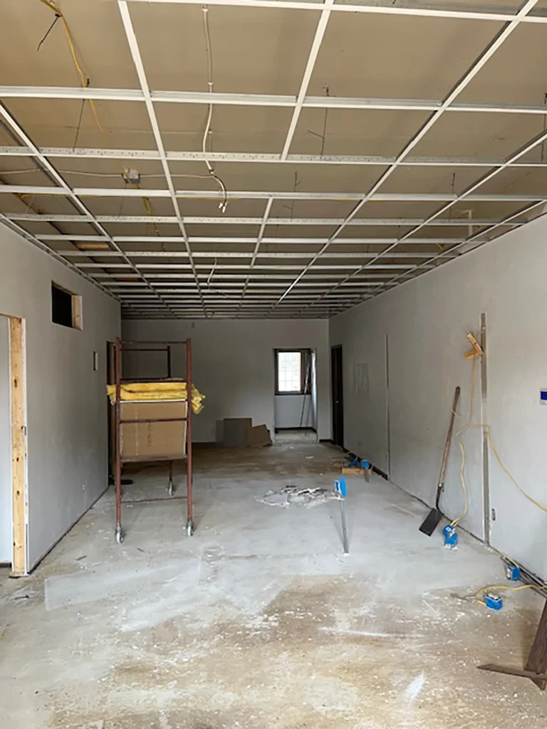 commercial entrance progress for Interior Remodel by Felts Construction