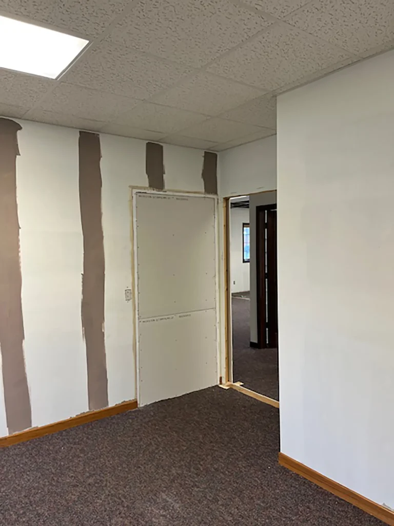 commercial drywall progress for Interior Remodel by Felts Construction